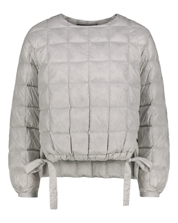 Light down shirt with tied sleeves on a white background